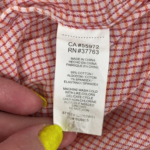 C&C California Raspberry Gingham Print Button Down Shirt - Picture 13 of 14